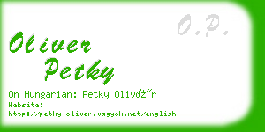 oliver petky business card